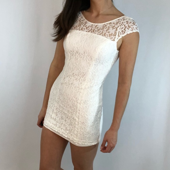 hollister white lace dress